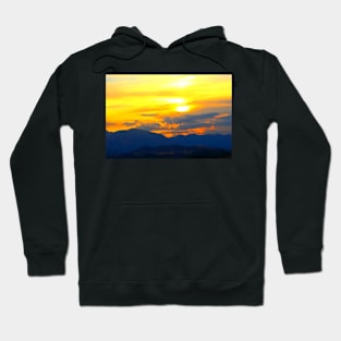 View in Force with hills, Sibillini mountains, sky and clouds Hoodie